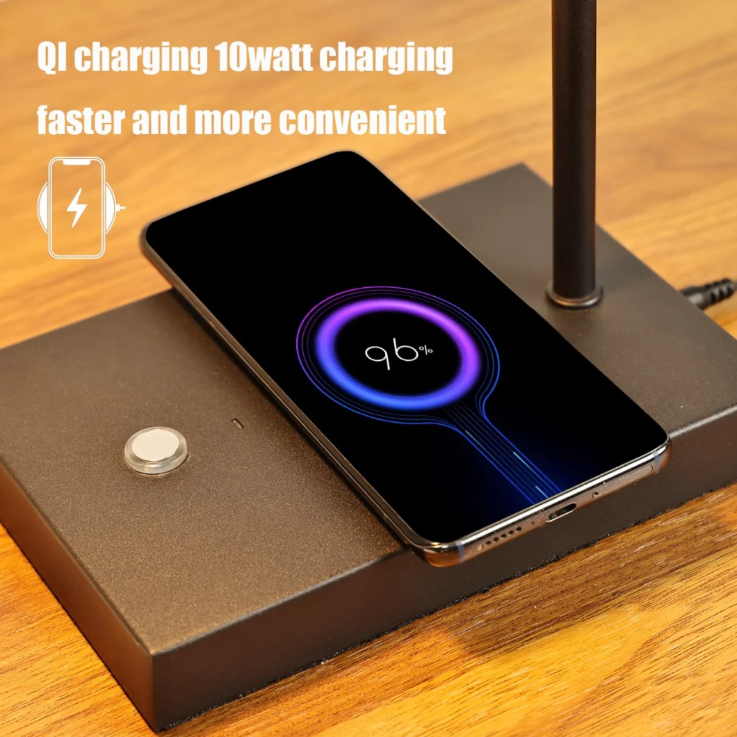 Multifunctional Smart LED Table Lamp with Wireless Charger