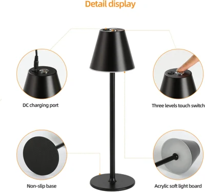 Jlp-1130 Modern LED Cordlesstable Lamp, Rechargeable Battery Desk Lamp Wireless Table Lamp
