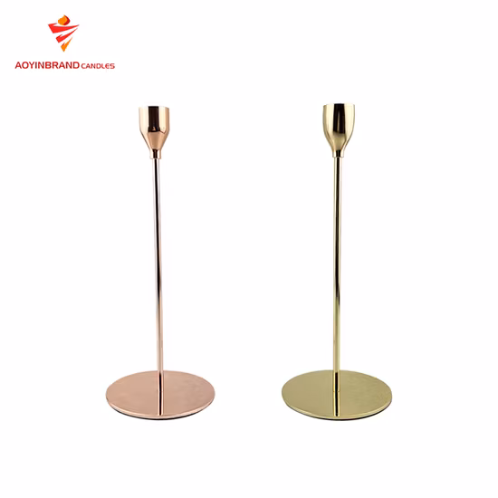 European Gold Silver Candlesticks Stand Metal Candle Holders for Home Decor