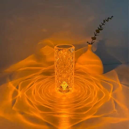 Indoor Dimmable Remote Control Acrylic LED Crystal Touch Control Rose Table Lamp