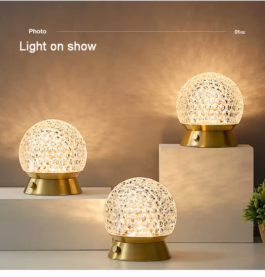 Amazon Style Glass 3D Illusion Lamp Colorful Decorative LED Light Acrylic Table Lamp for Bedroom