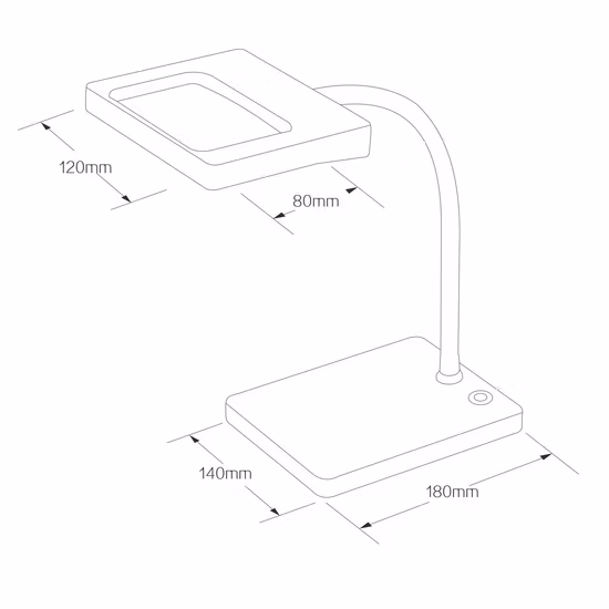 Multifunctional Dimmable LED Table Magnifying Lamp with Metallic Base Magnetic Flexible Arm Clips